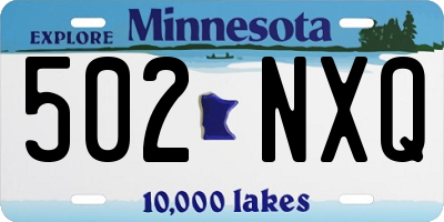 MN license plate 502NXQ
