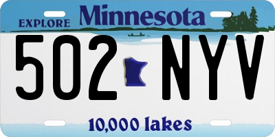 MN license plate 502NYV
