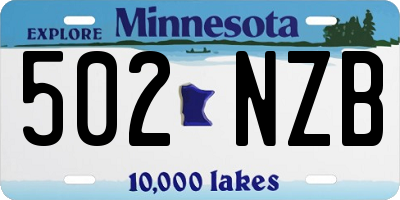 MN license plate 502NZB