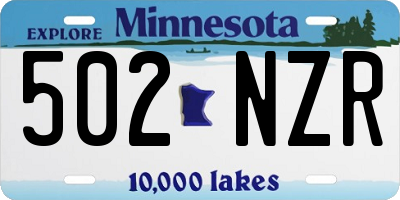 MN license plate 502NZR