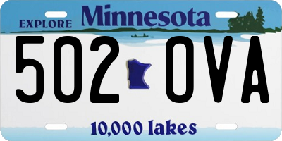 MN license plate 502OVA