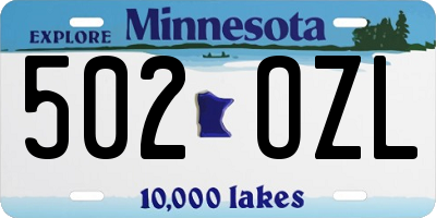 MN license plate 502OZL