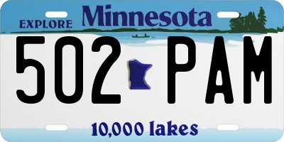 MN license plate 502PAM