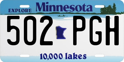 MN license plate 502PGH