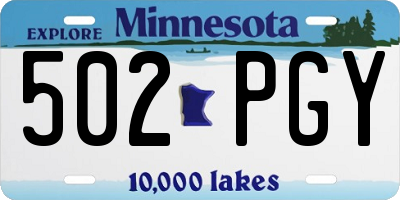 MN license plate 502PGY