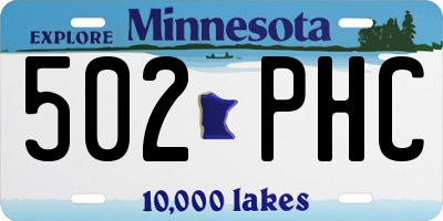 MN license plate 502PHC