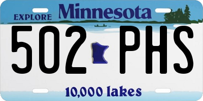MN license plate 502PHS