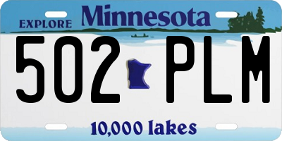 MN license plate 502PLM