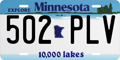 MN license plate 502PLV