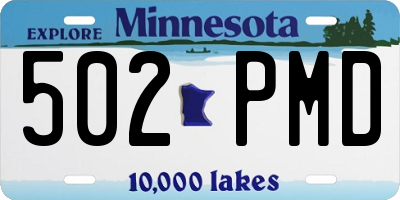 MN license plate 502PMD