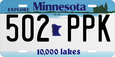 MN license plate 502PPK