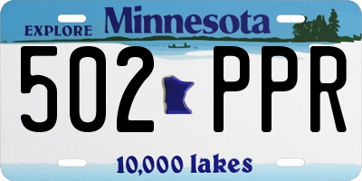MN license plate 502PPR