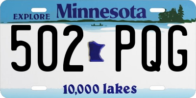 MN license plate 502PQG