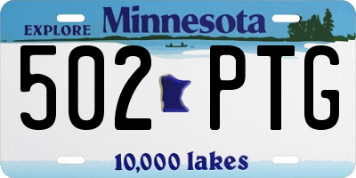 MN license plate 502PTG