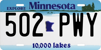 MN license plate 502PWY