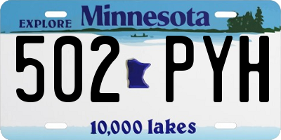 MN license plate 502PYH