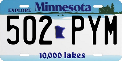 MN license plate 502PYM