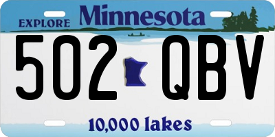 MN license plate 502QBV