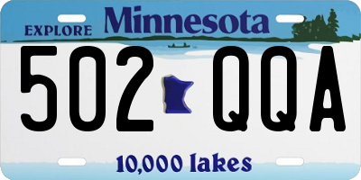 MN license plate 502QQA