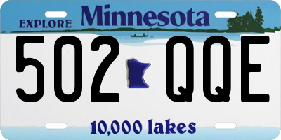 MN license plate 502QQE