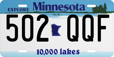 MN license plate 502QQF