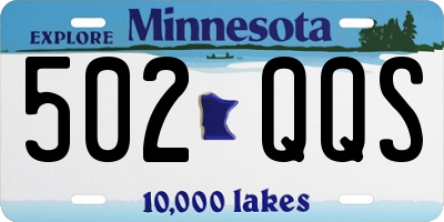 MN license plate 502QQS
