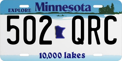 MN license plate 502QRC