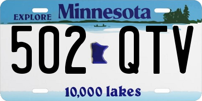MN license plate 502QTV