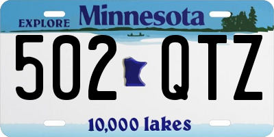 MN license plate 502QTZ