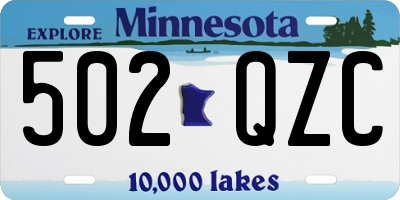 MN license plate 502QZC