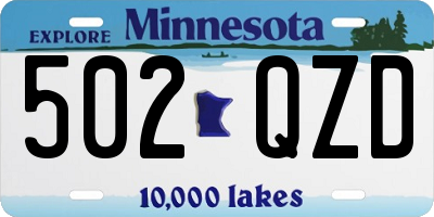 MN license plate 502QZD