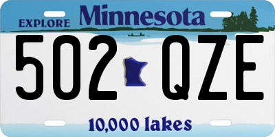 MN license plate 502QZE