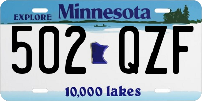 MN license plate 502QZF