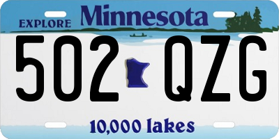 MN license plate 502QZG