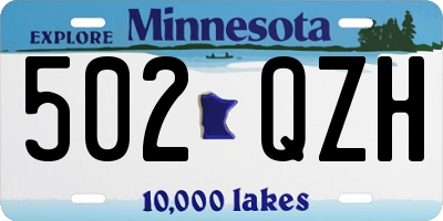 MN license plate 502QZH