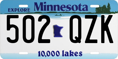 MN license plate 502QZK