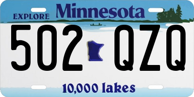 MN license plate 502QZQ