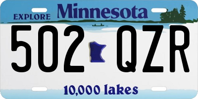 MN license plate 502QZR
