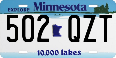 MN license plate 502QZT