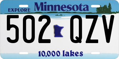 MN license plate 502QZV