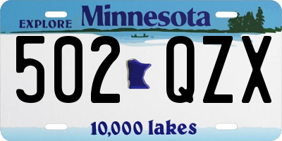 MN license plate 502QZX