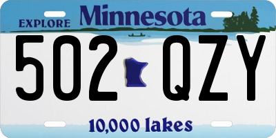 MN license plate 502QZY