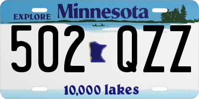 MN license plate 502QZZ