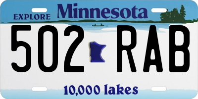 MN license plate 502RAB