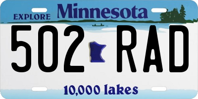 MN license plate 502RAD