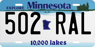 MN license plate 502RAL
