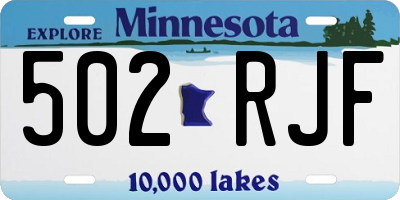 MN license plate 502RJF