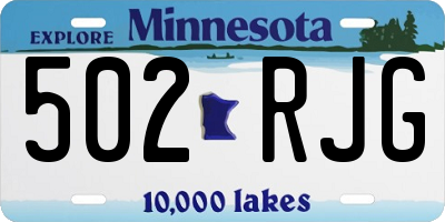 MN license plate 502RJG