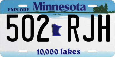 MN license plate 502RJH