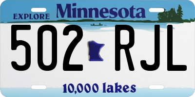 MN license plate 502RJL